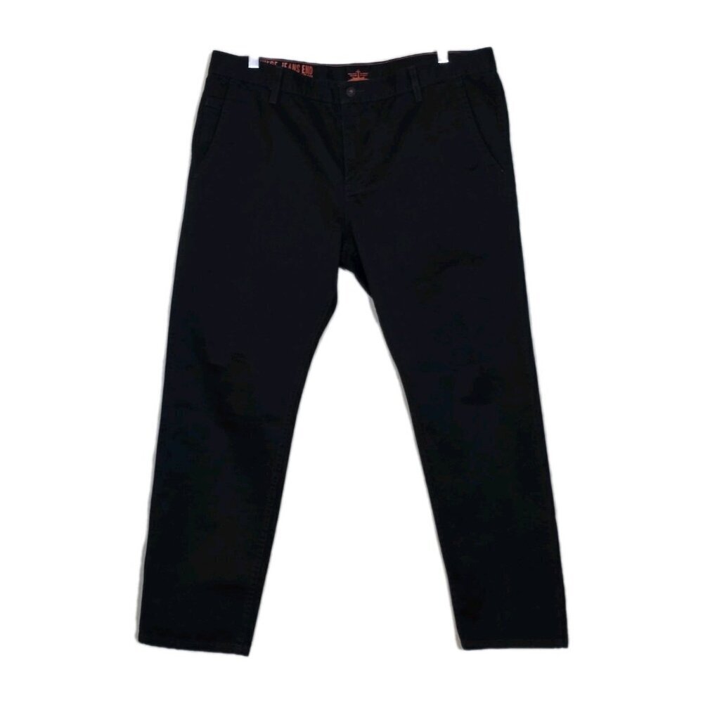 Dockers Alpha Khaki Pants Men 38x30 Black Twill Cotton Alpha Slim Tapered Casual